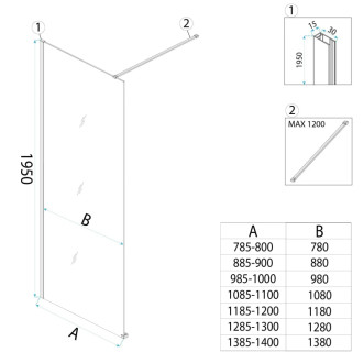 REA Sprchová zástena Flexi Grey / Gold 90 KPL-K99785