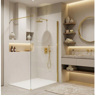 REA Sprchová zástena Flexi Transparent / Gold 130 KPL-K99578