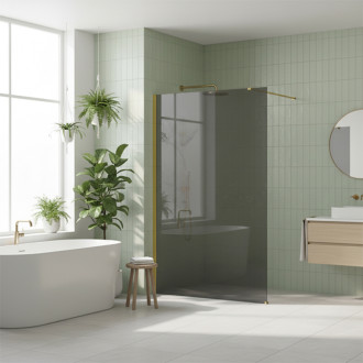 REA Sprchová zástena Flexi Grey / Gold 100 KPL-K99784