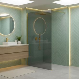 REA Sprchová zástena Flexi Grey / Gold 100 KPL-K99784