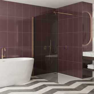 REA Sprchová zástena Flexi Grey / Gold 110 KPL-K99783