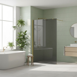 REA Sprchová zástena Flexi Grey / Gold 110 KPL-K99783