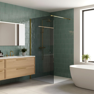 REA Sprchová zástena Flexi Grey / Gold 120 KPL-K99782