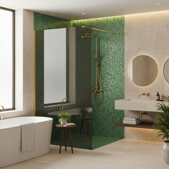 REA Sprchová zástena Flexi Grey / Gold 130 KPL-K99781