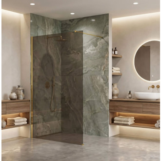 REA Sprchová zástena Flexi Brown / Gold 80 KPL-K99675