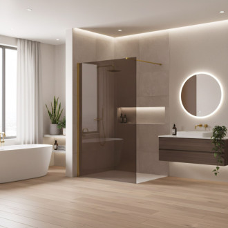 REA Sprchová zástena Flexi Brown / Gold 80 KPL-K99675