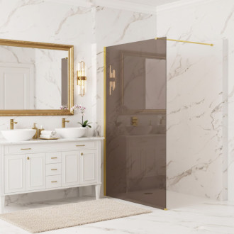 REA Sprchová zástena Flexi Brown / Gold 100 KPL-K99672