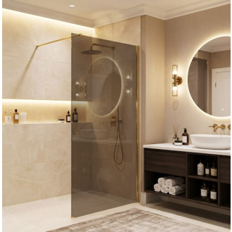 REA Sprchová zástena Flexi Brown / Gold 120 KPL-K99870