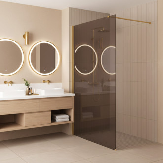 REA Sprchová zástena Flexi Brown / Gold 140 KPL-K99688