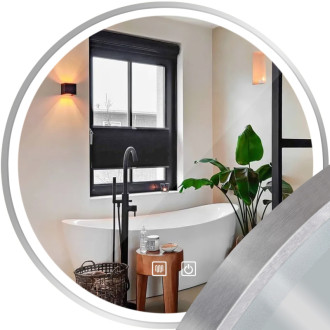 REA Zrkadlo LED 50cm MMJ BRUSH SILVER HOM-06549