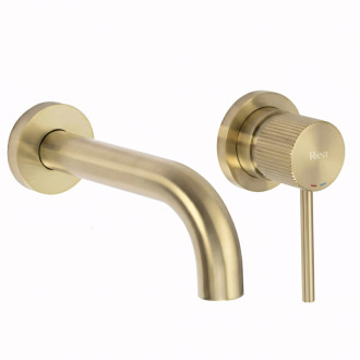 REA Podomietková vaňová batéria Lungo Stripe Brush Gold REA-B7431