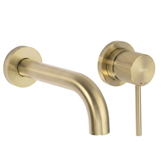 REA Podomietková vaňová batéria Lungo Stripe Brush Gold REA-B7431