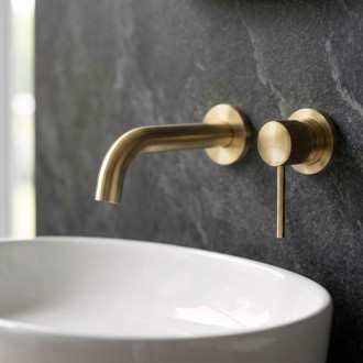 REA Podomietková vaňová batéria Lungo Stripe Brush Gold REA-B7431