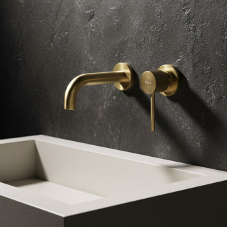 REA Podomietková vaňová batéria Lungo Stripe Brush Gold REA-B7431