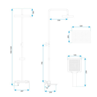REA Sprchový set Arlo Brush Nickle REA-P7340