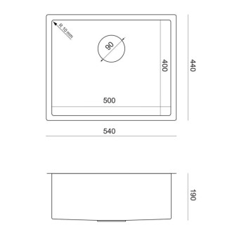 REA Oceľový drez ANTHONY 60 GRAPHITE MF5444PVDBST1