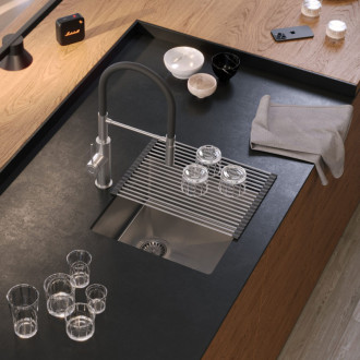 REA Oceľový drez ANTHONY 50 BRUSH NICKEL MF4444BS