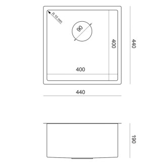 REA Oceľový drez ANTHONY 50 BRUSH NICKEL MF4444BS