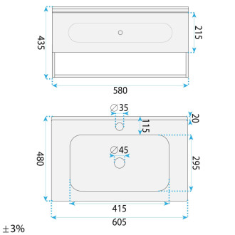 REA Sada kúpeľňového nábytku s umývadlom River 60cm Creme REA-M0019