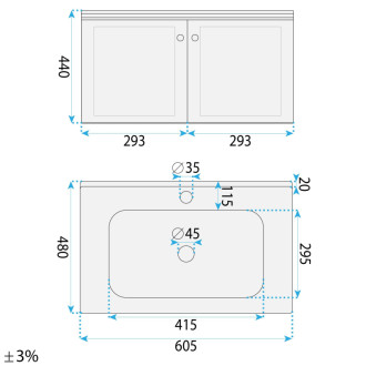REA Sada kúpeľňového nábytku s umývadlom Monti 60cm Grey REA-M0015