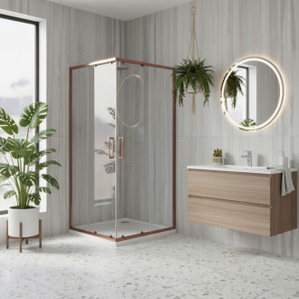 REA Sprchovací kút City 80x80 Copper Brush REA-K6982