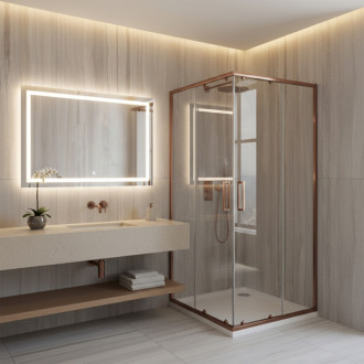 REA Sprchovací kút City 90x90 Brush Copper REA-K6984