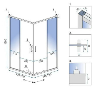 REA Sprchovací kút City 90x90 Brush Copper REA-K6984