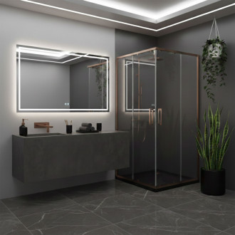 REA Sprchovací kút City 90x90 Brush Copper KPL-K7984