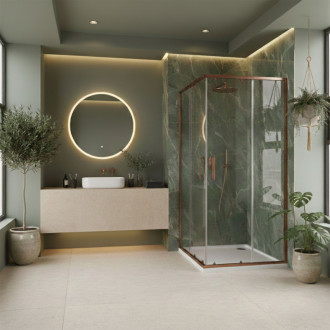 REA Sprchovací kút City 90x90 Brush Copper KPL-K7984