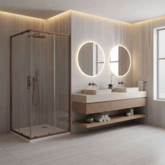 REA Sprchovací kút City 90x90 Brush Copper KPL-K7984