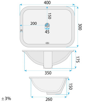 REA Zápustné umývadlo Anabel 40 REA-U0621