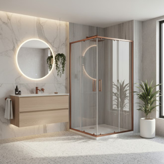 REA Sprchovací kút City 80x100 Brush Copper KPL-K6981