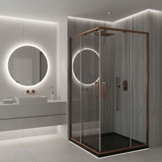 REA Sprchovací kút City 80x100 Brush Copper KPL-K6981