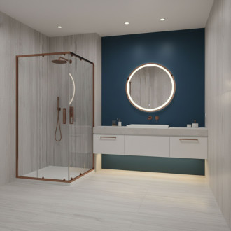 REA Sprchovací kút City 80x100 Brush Copper KPL-K6981