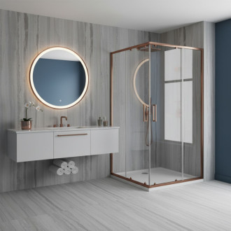 REA Sprchovací kút City 80x100 Brush Copper KPL-K7981