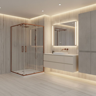 REA Sprchovací kút City 80x100 Brush Copper KPL-K7981