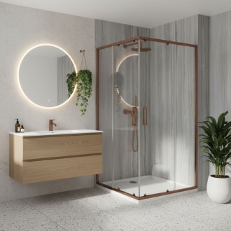 REA Sprchovací kút City 80x100 Brush Copper KPL-K7981