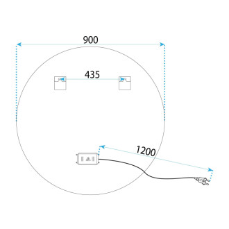 REA Zrkadlo LED 90cm MMJ BRUSH SILVER HOM-06550