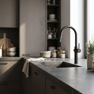 REA Kuchynská batéria Fresh High Black REA-B7200