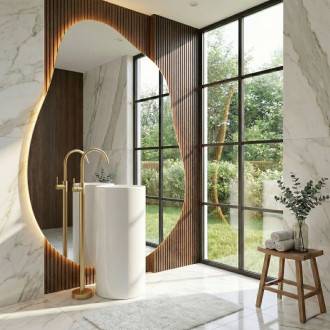 REA Voľne stojaca batéria LUNGO Brush Gold REA-B4304