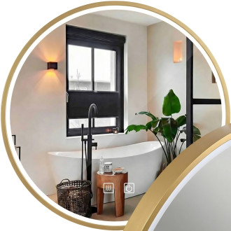 REA Zrkadlo LED 100cm MMJ BRUSH GOLD HOM-05548