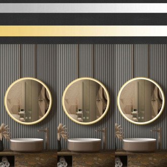 REA Zrkadlo LED 100cm MMJ BRUSH GOLD HOM-05548