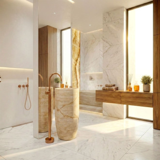 REA Voľne stojaca batéria LUNGO Brush Copper REA-B4303