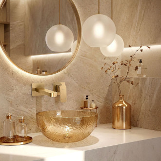 REA Podomietková vaňová batéria Arlo Brush Gold REA-B5611