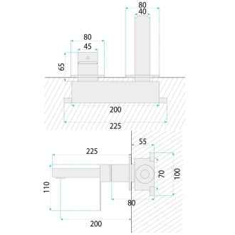 REA Podomietková vaňová batéria Arlo Brush Gold REA-B5611