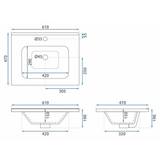 REA Sada kúpeľňového nábytku s umývadlom Astor 60 cm Beige REA-M0098