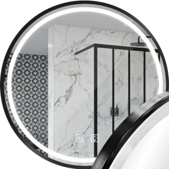 REA Zrkadlo LED 100cm MMJ Black HOM-05549