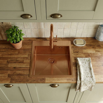 REA Oceľový drez Leo 40 BRUSH COPPER ZLE-06016