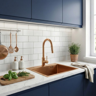 REA Oceľový drez Leo 40 BRUSH COPPER ZLE-06016