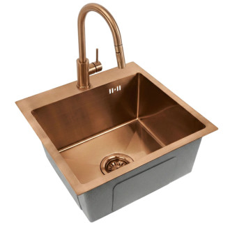 REA Oceľový drez Leo 40 BRUSH COPPER ZLE-06016